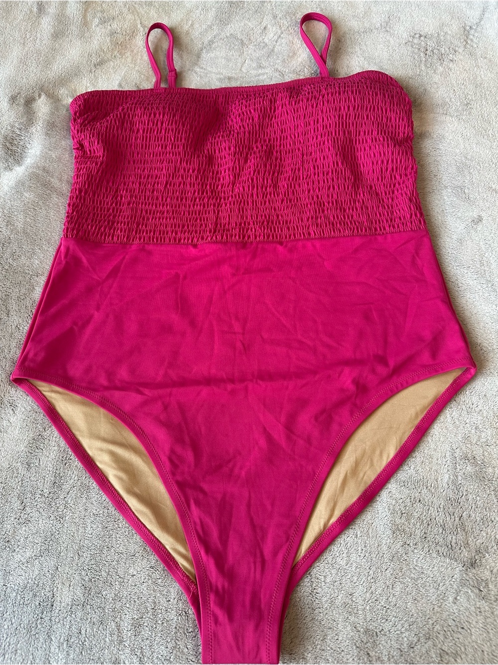 Old Navy Hot Pink Smocked One-Piece Swimsuit